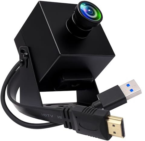 IEights Webcam HDMI 4K 60fps USB 3.0 double sortie grand angle 120 degrés faible distorsion Lightburn_Camera 2X zoom numérique webcam H.264 haute vitesse USB caméras de sécurité pour ordinateur TV