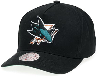 Mitchell & Ness NHL Nostalgic 2.0 Pro Crown Snapback Cap - SAN Jose Sharks, 100% Baumwolle, verstellbar, Herren, Frauen, Kinder, Unisex, Frühling, Sommer, Herbst, Winter