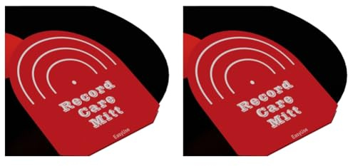 Junterone Record Mitt 2 Stück Record Cleaner Handler Mitt für Vinyl LP-Platten Record Cleaning Zubehör Rot