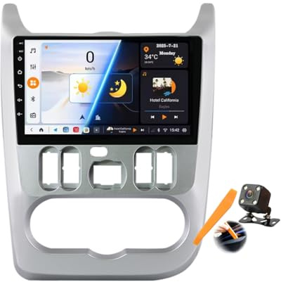 M6 pro3,YLOXFW Autoradio Android 15.0 Navi 2 DIN Stereo für Ren-Ault Logan 1 Sandero 2009-2015 Sat GPS Navigation 9 Zoll Cartablet DVD Multimedia Player FM BT Receiver mit Carplay 4G 5G WiFi DSP SWC