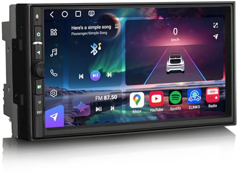 Qualcomm 7 Zoll 8-Kern 8GB+128GB Doppel Din Android 14 Autoradio Bluetooth 5.1 GPS Navi für Nissan Unterstützt Wireless CarPlay Android Auto DSP WiFi 4G DAB+ OBD2 USB DVB-T2 FM AM Radio RDS Bildschirm
