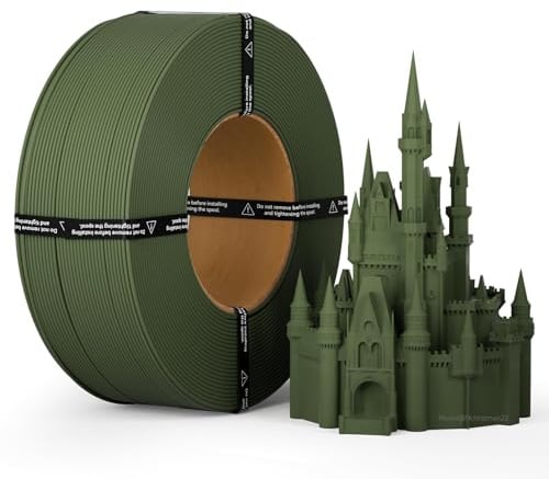 kexcelled Matte PLA Refill Olive Green Filament 1.75mm, Frosted Finish, 1kg | 3D Printing Aesthetic Material for Decor, Muted Tones, Compatible with Detachable Spool, Dimensional Accuracy +/- 0.03mm