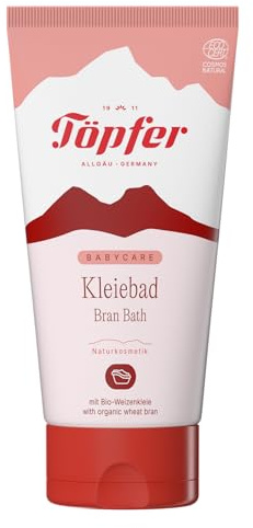 Töpfer Babycare Kleiebad – milder Badezusatz für empfindliche Babyhaut ab Geburt – mit Bio-Weizenkleie & Bio-Olivenöl – glutenfrei & vegan – 150ml
