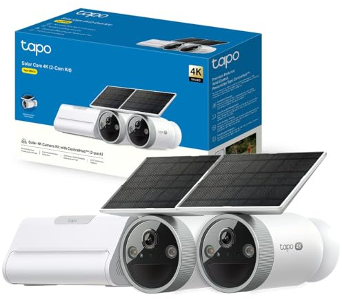 Tapo HB610 4K 8MP Solar Outdoor Security Camera Kit 2-Cam With CentralHub | 2-Pack Wireless Outdoor Camera Kit, 16GB Local Storage, Solar Powered, AI Detection, Dual Band Wi-Fi, No Monthly Fee, Alexa