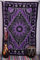 Popular Handicrafts Wandbehang für Schlafzimmer, Hippie, brennende Sonne und Mond, Mandala, Boho, Hippie, aufwendige indische Wandteppiche, Tagesdecke, 140 x 210 cm, Violett