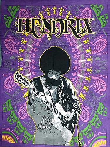 ICC Jimi Hendrix Guitar Poster 30 x 40 cm Dekoration Jimmie Hendrix Classic Rock Legend Musik Bohemian Psychedelic Hippie Tapisserie (lila)