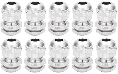 Aexit 10PCS M8*1 Metal Waterproof Connector Fastener Locknut Stuffing Cable Gland (e21a8d984d236b60ba7e69f779974d83)