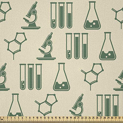 ABAKUHAUS Labor Stoff als Meterware, Arzneimittelanalyse, Microfaser Stoff für Dekoratives Basteln, 1M (230x100cm), Jägergrün und Beige