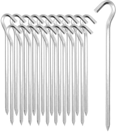 (PACK OF 10) Heavy Duty Galvanised Tent Pegs - Ideal fo rTents, Ground Sheets, Nets & Gazebos.