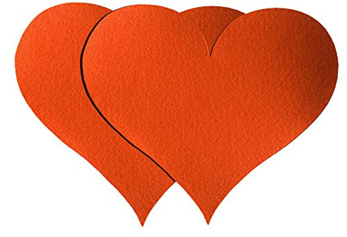 Primaflor - Ideen in Textil 2er Set Deko-Herzen Orange Podium Hochzeits-Deko Valentinstag Deko Herz ca. 33x28cm