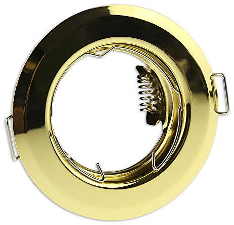 6x Einbaurahmen Set rund für GU10 230V - geeignet für LED und Halogen-Leuchtmittel - Rahmen in schöner Optik - Einbaustrahler hochwertig verarbeitet | gold