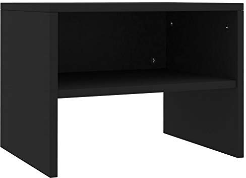 vidaXL Nachttisch mit offenem Fach Nachtschrank Beistelltisch Telefontisch Couchtisch Nachtkommode Nachtkonsole Schwarz 40x30x30cm Holzwerkstoff