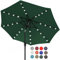 ABCCANOPY 230cm Gartenschirm Sonnenschirm neigbar mit 32 Solar-LED-Lichtern,für Garten,Deck,Schwimmbad,Sandstrand,Dunkelgrün