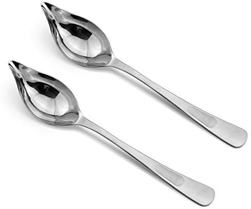 Saucier Spoon, 8.98 Inches Chef Spoons,2 Pieces Caviar Spoons Drizzle Spoon, Stainless Steel Gravy Spoons, Chocolate Spoons with Tapered Spout, Decorating Spoon Drop for Precision Drawing