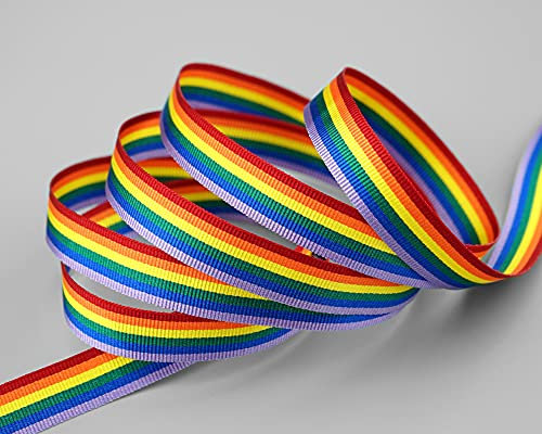 3 m x 10 mm Dekoband Rainbow Regenbogen 6 Farben Schleifeband LGBTQ gestreift Geschenkband Liebe Frieden Stolz Toleranz Flagge Deko Band doppelseitig zum dekorieren nähen verpacken