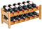 COSTWAY Weinregal für 12 Flaschen, Flaschenregal mit 2 Etagen, Flaschenhalter aus Bambus für Keller, Küche, Bar, Esszimmer, Flaschenhalter Holz, 62 x 24 x 25 cm, Natur