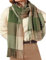 HYUET Winter Pashmina Schal Schal Damen Plaid Elegant Lange Weiche Warme Wickelschals Tartan Tartan Wrap Strickschal Winter Poncho Stola Pashmina für Damen Herren,Grün-2,65 * 185 cm