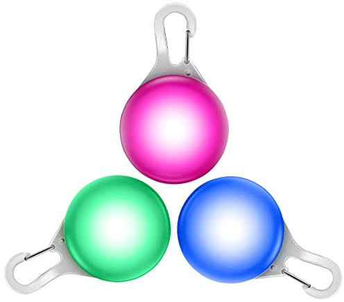 Kwanan 3 Pack LED Dog Collar Light, Light Up Dog Collars, Clip-On LED Pet Tag Three Modes for Night Walking, Running, Camping, Climbing