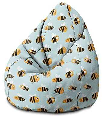 DreamRoots Sitzsack mit Füllung - Bodenkissen für Kinder - Kinderzimmer 70 x 70 x 105 cm - Bean Bag - Bubibag - Sitzkissen für den Boden