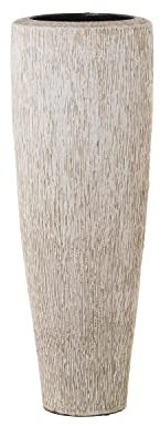 DRW Bodenvase aus Keramik in Weiß und Braun, 22 x 60 cm