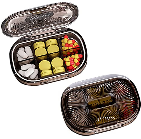 WUERKIYA Tablettenbox Pillendose 4 Fächer Tragbare wasserdichte Pillendose Klein für Reise & täglichen Gebrauch -Blau