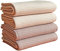 Comfisoft Küchenhandtücher Geschirrtücher 4er Set 100% Baumwolle Waffeltücher Geschirrhandtücher Geschirrtuch Putzlappen Küchentücher mit Aufhängeschlaufe (Creme & Beige, 35x35cm)