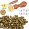 Foonii 200 Stück Siegelwachs Perlen Set Wachssiegel Stempel mit 1 Siegelstempel, 1 Schmelzlöffel, 4 Teelichte | Siegellack Perlen Set für Umschlag/Einladungen/Karten/Geschenk (Herz,Dunkelgold)
