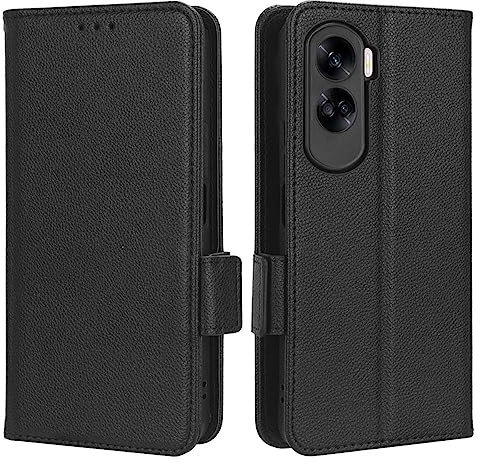 GOKEN Coque Cuir Étui pour Honor 90 Lite, Antichoc Portefeuille Housse avec Fentes pour Cartes, TPU Bumper Case Cove -Noir