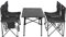 Rainberg Foldable Camping Table Set with 4 Chair, Outdoor Indoor Use for BBQ, Picnic, Garden Parties, Foldable Portable Design. (Table with 4 Chairs, Black)