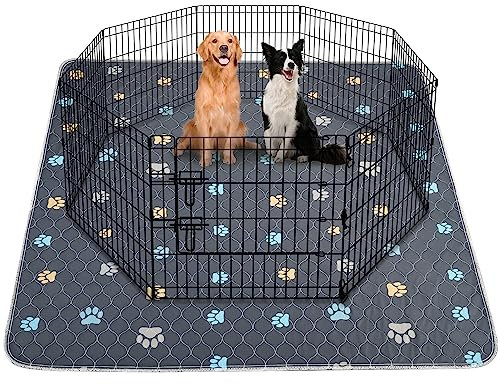 Aitmexcn Tapis Chien Absorbant, Lot de 2 Alaise pour Chien Lavables, 121x121cm Tapis de Propreté Chiot Réutilisables, Alese Chien Anti-fuites Antidérapant Dog Bed, pour Chiots, Chats, Lapins