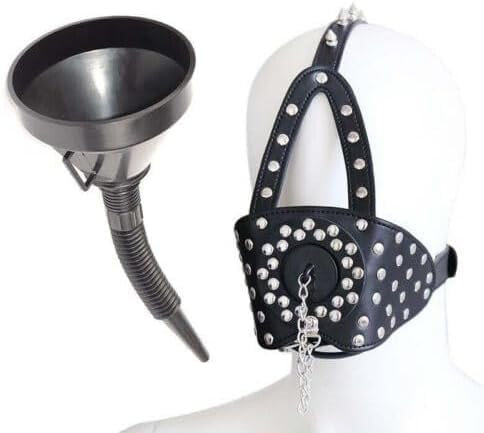 Gag Bondage Maske Mit Trichter Oral Sex Gag Urinal Piss Gag Fixation Gefüllter Fetisch Slave Extreme Sex Toys BDSM Fesselset