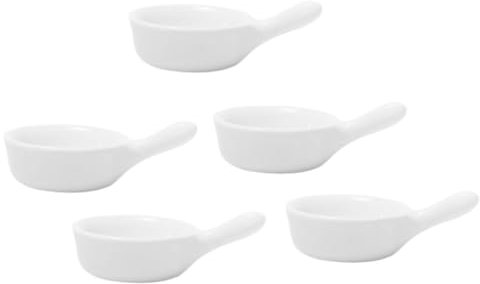 HOMSFOU 5 Pezzi Piattino in Ceramica con Manico Piatto per Condimenti Piatti per La Preparazione Piatto per Aceto Vassoio in Ceramica Vassoio per Server Ampolla per Condimento per