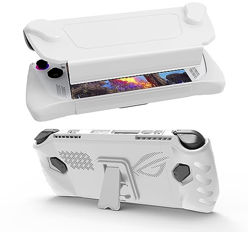 BeisDirect ROG ALLY Schutzhülle für ASUS ROG ALLY Gaming-Handheld-Schutzhülle, stoßfestes TPU + Polycarbonat, Schutzhülle für ROG ALLY Konsolen mit Standfuß, ROG ALLY Zubehör (weiß)
