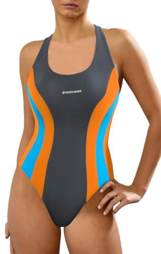 sesto senso Costume da Bagno Donna Sportivo Costume Intero Opaco BW715 M/38 Grafite