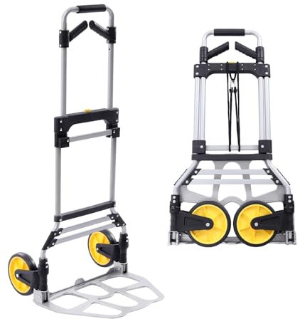 Treppensackkarre Sackkarre Klappbar Treppensteiger 120kg Kapazität Schwerlast-Gepäckwagen mit Teleskopgriff und Rädern,Sackkarre für den Einkauf von Lebensmitteln