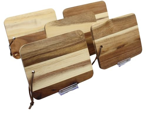 VmG-Store 5x Frühstücksbrettchen Früchstücksbrett Essbrett Schneidbrett - Akazie Holz Akazienholz (5 Stück)