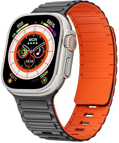 Magnetic Silicone Strap for Apple Watch Strap 40mm 41mm 42mm 44mm 45mm 46mm 49mm 38mm Soft Silicone Magnetic Link Sport Bands for iWatch Ultra 2 Ultra Series 10 9 8 7 SE 6 5 4 3 SE 2