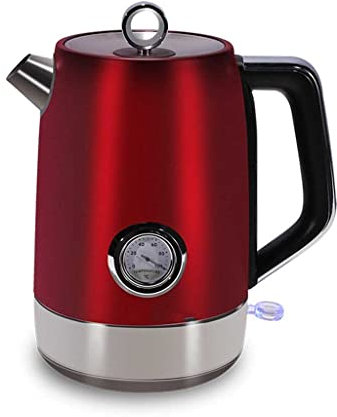 Hervidor eléctrico de 1,7 l, acero inoxidable, té, café, termo, cocina, silbato inteligente, con pantalla de temperatura (color: A) vision