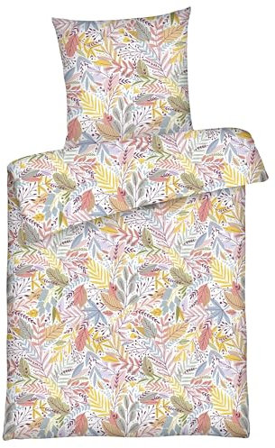 Carpe Sonno® Baumwoll Bettwäsche 135x200 Baumwolle | Florale Bettwäsche Pink Bunt Renforce Bettbezug 135 x 200 | Bettwäsche-Sets als Allergiker Bettwäsche Baumwolle 135x200 geeignet