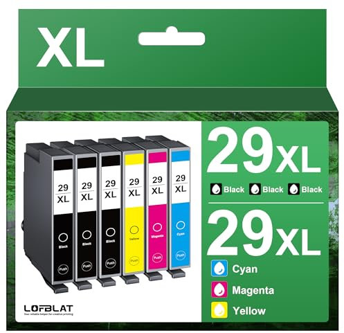 LOFBLAT 29XL Druckerpatronen Kompatibel für Epson 29 29XL 29 XL Multipack für Epson XP-235 XP-245 XP-255 XP-332 XP-335 XP-342 XP-352 XP-345 XP-432 XP-435 XP-442 XP-445(6er-Pack)