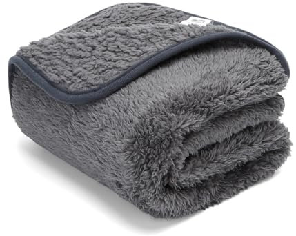 Nobleza Hundedecke Weiche Fleecedecke Waschbare Deck für Haustier Hunde Katzen Welpen Weiche Warme Matte, Grau 200 * 160cm