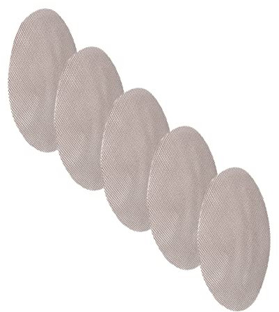 Qukaim Lot de 5 tapis de cuisson ronds pour barbecue, anti-adhésifs, réutilisables, résistants aux hautes températures, 36 cm de diamètre, marron