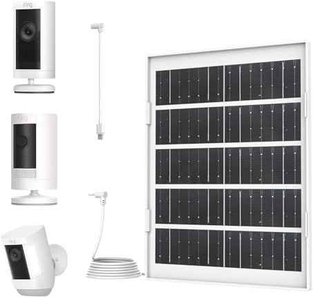 Compatible with Ring Camera Solar Panel Charger 5V7W for Ring Stick Up Cam/Ring Stick Up Cam Pro Battery/Spotlight Cam Plus/Spotlight Cam Pro(Battery) Solar Panel with 13.1FT/ 4M Long Cable