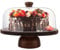 GBACHOOSE Cake Stand with Dome Lid, 11 inch Acacia Wood Cake Plate with Acrylic Cover, Wooden Cake Display Stand with Removable Small Bowl Base for Birthday Wedding Party