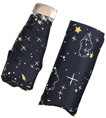 CALLARON Parapluie Capsule Ultra-léger Extra-petit 5 Plis 6 Baleines Résistant À La Pluie Pour