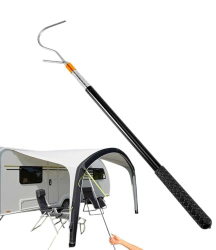 Qyljeiwred RV Awning Puller - Easy Reach Telescopic Awning Puller,RV Awning Pulling Rod for Canopy, Awning Opener with Multi-Section Locking, Extends from 21 to 63 Inch