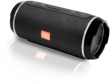 EASY SPEED T&G Altavoz Inalámbrico Portátil con Bluetooth y Batería Integrada,Altavoz Bluetooth Potente 5.0,Impermeable IP65,360° Sonido Estéreo,para Exterior,Negro