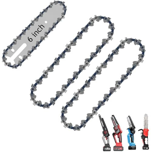 Pack de 2 Mini Cadenas de Motosierra de 6 Pulgadas, Cadena de Repuesto 37 TG 1/4, Cadena Motosierra, para Motosierra, Compatible con Todas Las Mini Motosierras de 6 Pulgadas