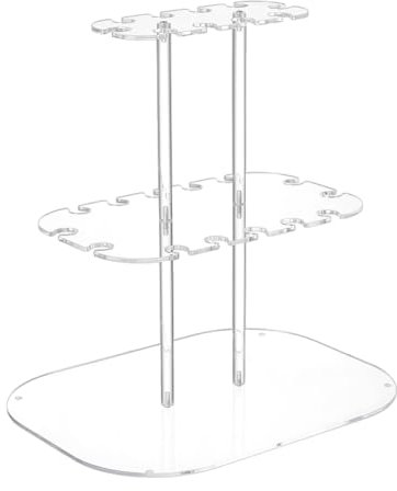 NBEADS 3-Tier Champagne Display Holder Stand, Acrylic Drink Rack with 24 Slots Stemware Champagne Glasses Display Rack for Bars Weddings, Christmas, Birthday Parties, 40x30x40cm