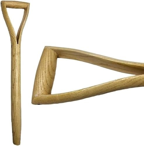EQUIP247UK 28” Split YD Toon Wood Tapered Hardwood D Handle | 28 Inch 71cm Toon Wood with YD Grip | Spare Replacement for Garden Fork Spade Shovel Including 2 Rivets